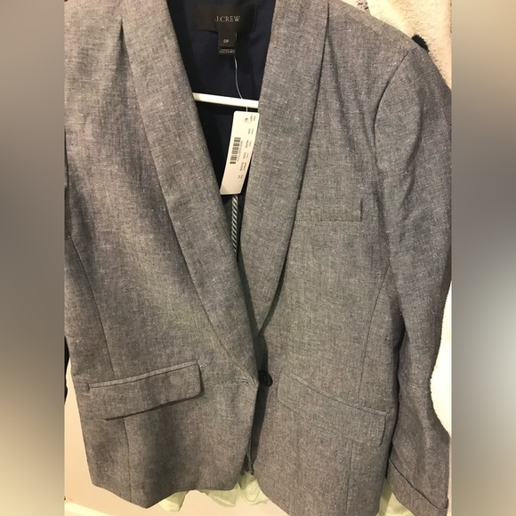 Jcrew NWT linen Women's Blazer jacket size 0p cute - Picture 6 of 9